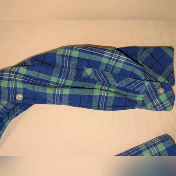 Talbot's long sleeve button down blue/green plaid shirt, size M - Picture 7 of 8